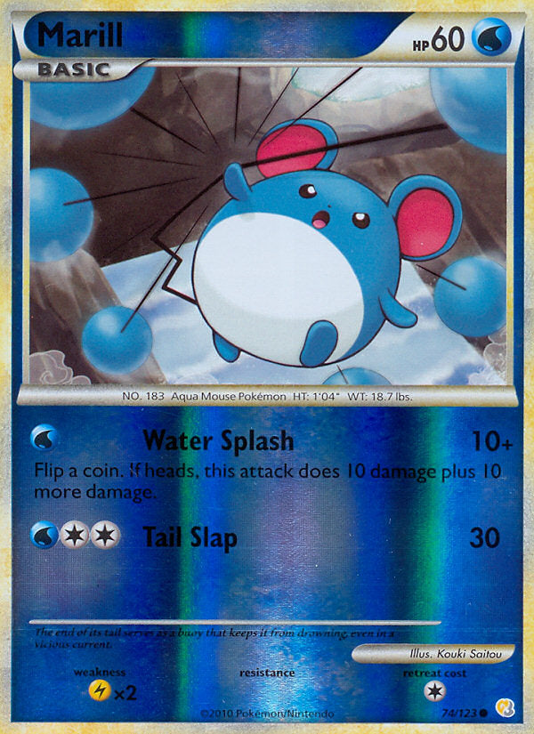 HeartGold SoulSilver Marill #74/123 reverse holo